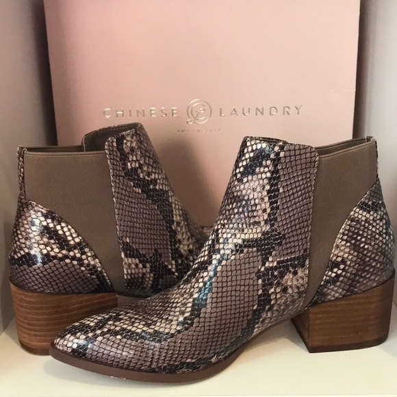 chinese laundry snakeskin booties
